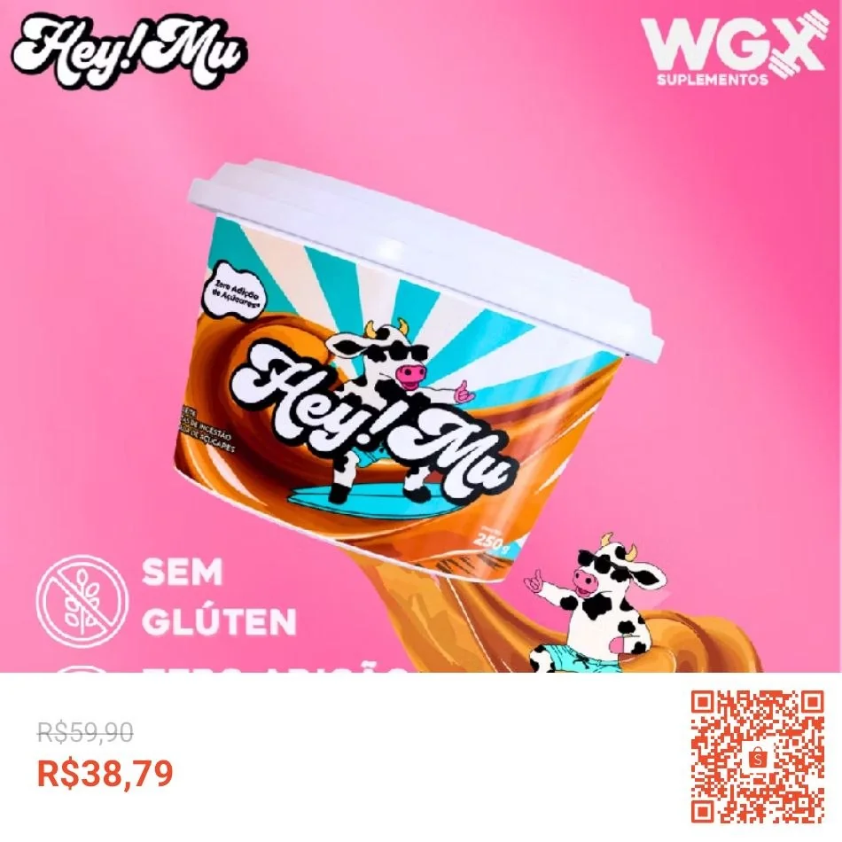 Hey Mu Doce de Leite Zero Adição Açúcar - Hey!Mu Cremoso 250GB Original Fit
