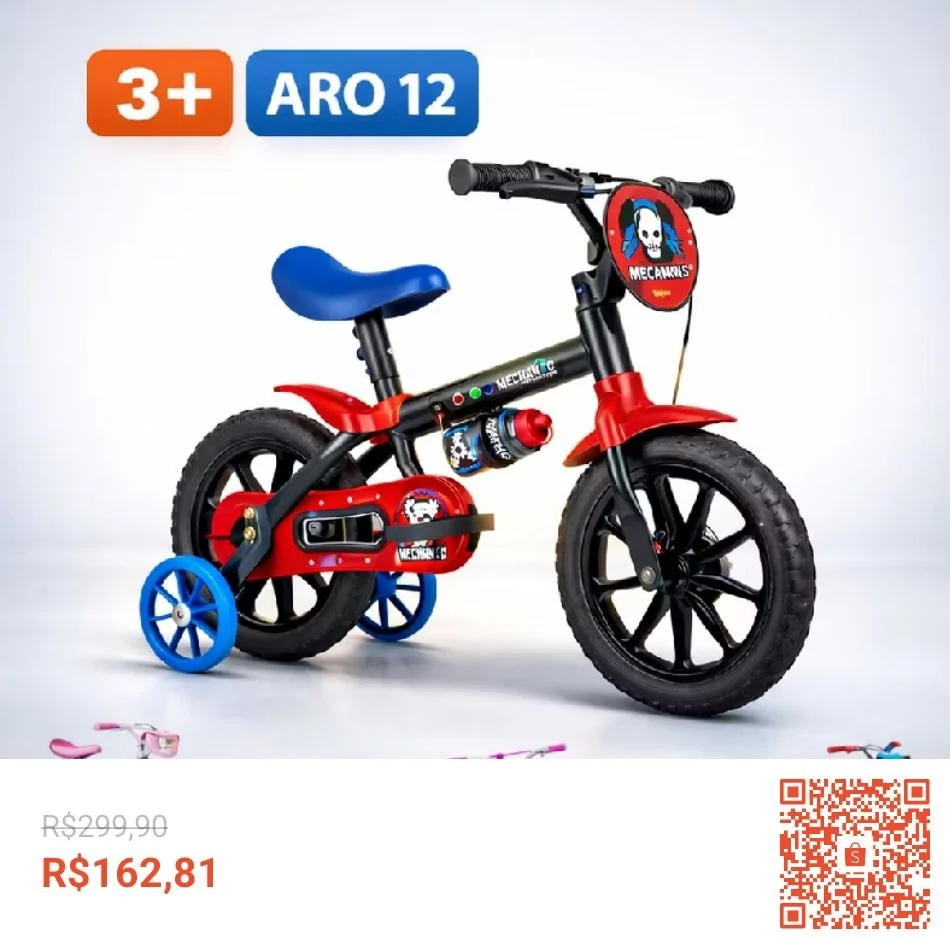 Bicicleta Infantil Aro 12 Freio Tambor 1 Marcha Cestinha Nathor Rodinha Menina de 90cm a 1m