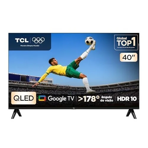 TCL, Smart TV, 40 Polegadas, HD QLED, WiFi, Bluetooth, Google TV, 2 HDMI, HDR10, Dolby Audio, 40S5K