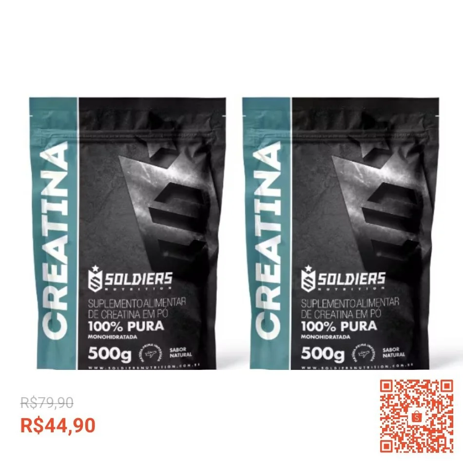 Creatina Suplemento Monohidratada em Pó - Soldiers Nutrition