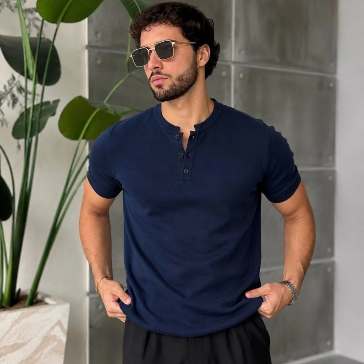 Camiseta Henley Algodão Premium Mercado Livre