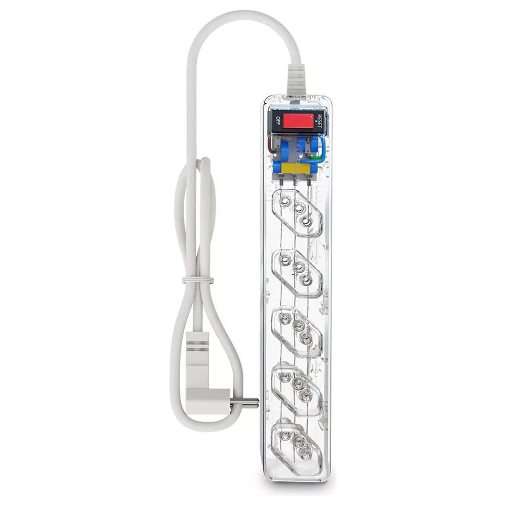 FILTRO DE LINHA + DPS ICLAMPER 5 TOMADAS LCF TRANSPARENTE