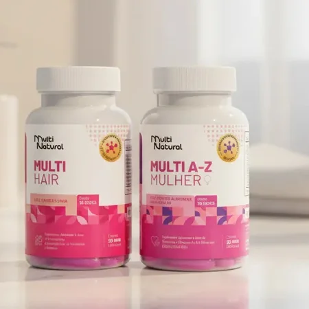 Kit Colágeno Hidrolisado Multi Hair + Multi A a Z Mulher Completo PREMIUM - Multi Natural Shopee