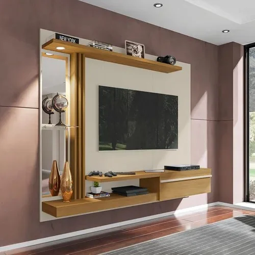 Painel Denver Para Tvs 55 Polegadas Led Elétrico E Fc Off White/cinamomo