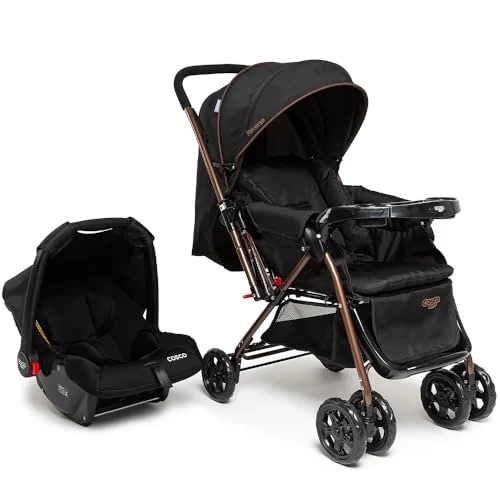 Travel System Cosco Kids, Reverse Duo, 0 a 15kg, Preto Bronze