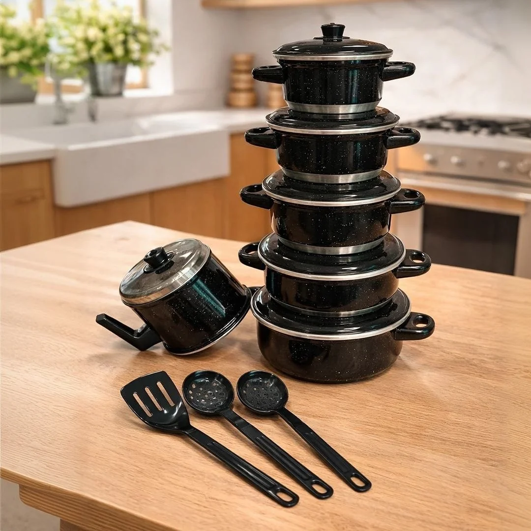 Jogo De Panelas Com 6 Peças + Cor Preto Pigmentado