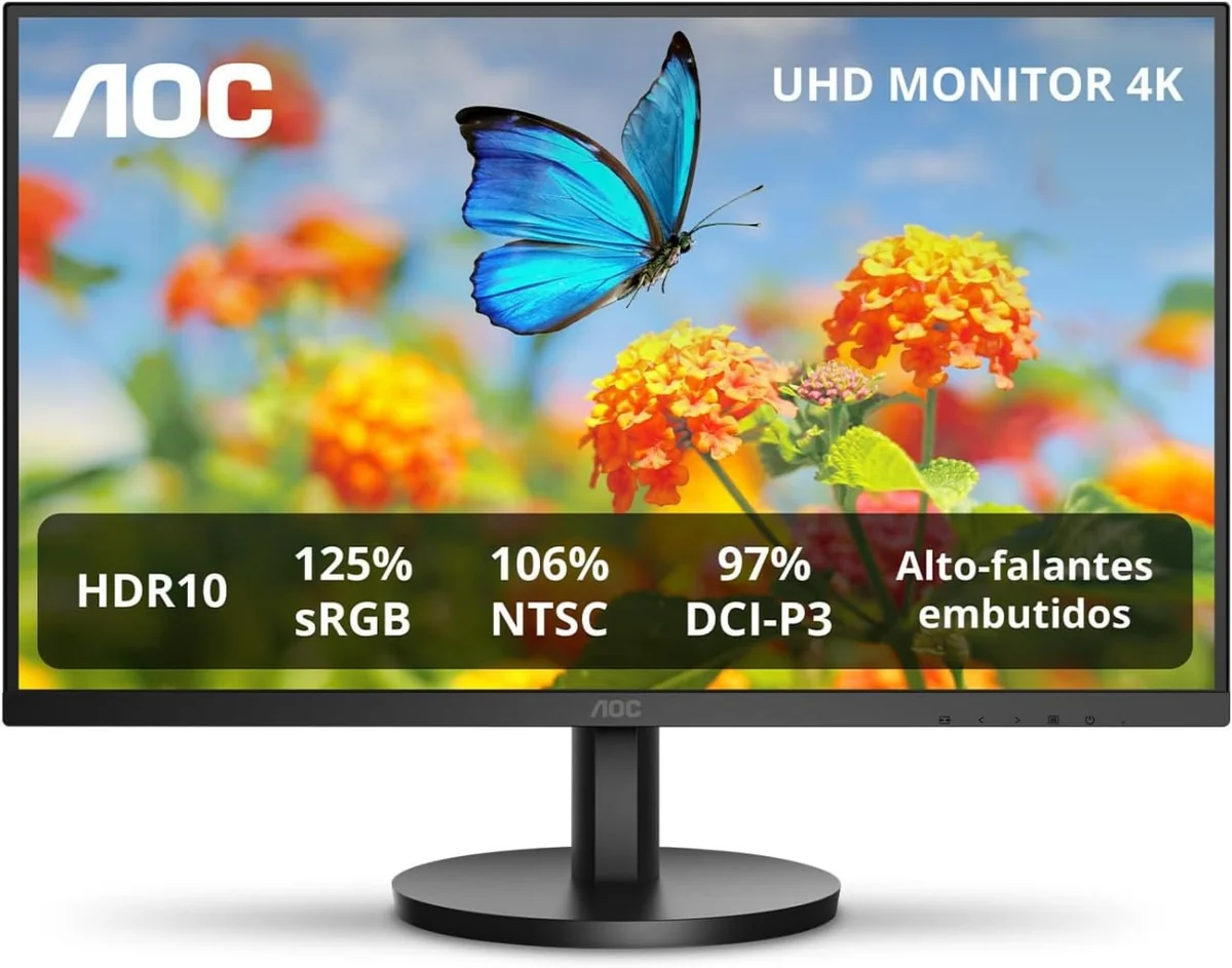 🔥 PARCELADO! Monitor AOC 27" 4K IPS 106% NTSC 97% DCI-P3 Speakers U27B3A