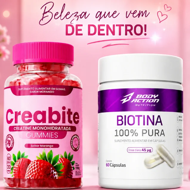 Creatina Monoidratada em Gummy, Zero Açúcar - Creabite 60 Gummys Shopee