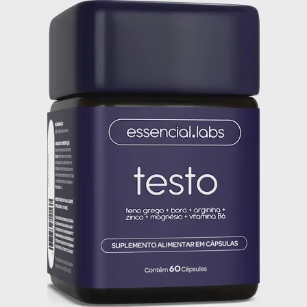 Testo Essencial - Fórmula Exclusiva com Feno Grego, Boro, Arginina, ZMA e Vitamina B6 - 60 cápsulas Mercado Livre
