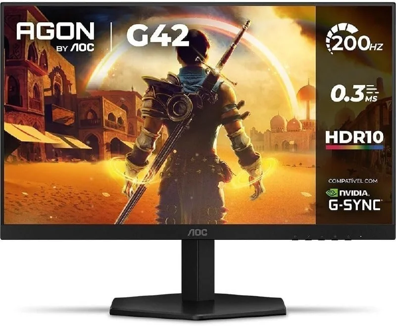 Monitor Gamer Agon G42 24” Aoc Full Hd, 200hz, 0.3ms Com 10000:1 De Contraste - 24g42he - Bivolt