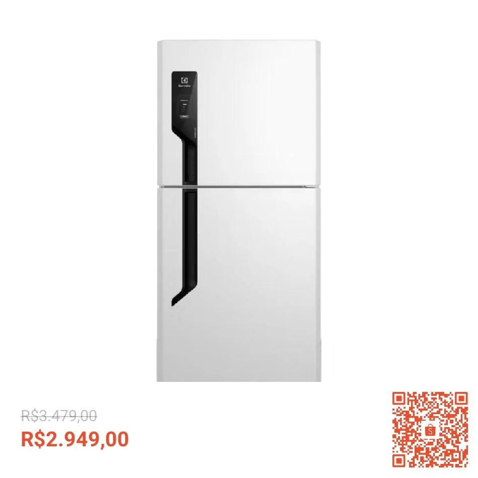 Geladeira Electrolux Frost Free 432L Efficient AutoSense Duplex Branca (TF70)