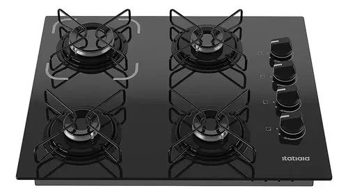 Cooktop 4 Bocas A Gás Itatiaia Itamega Preto Bivolt 127/220v