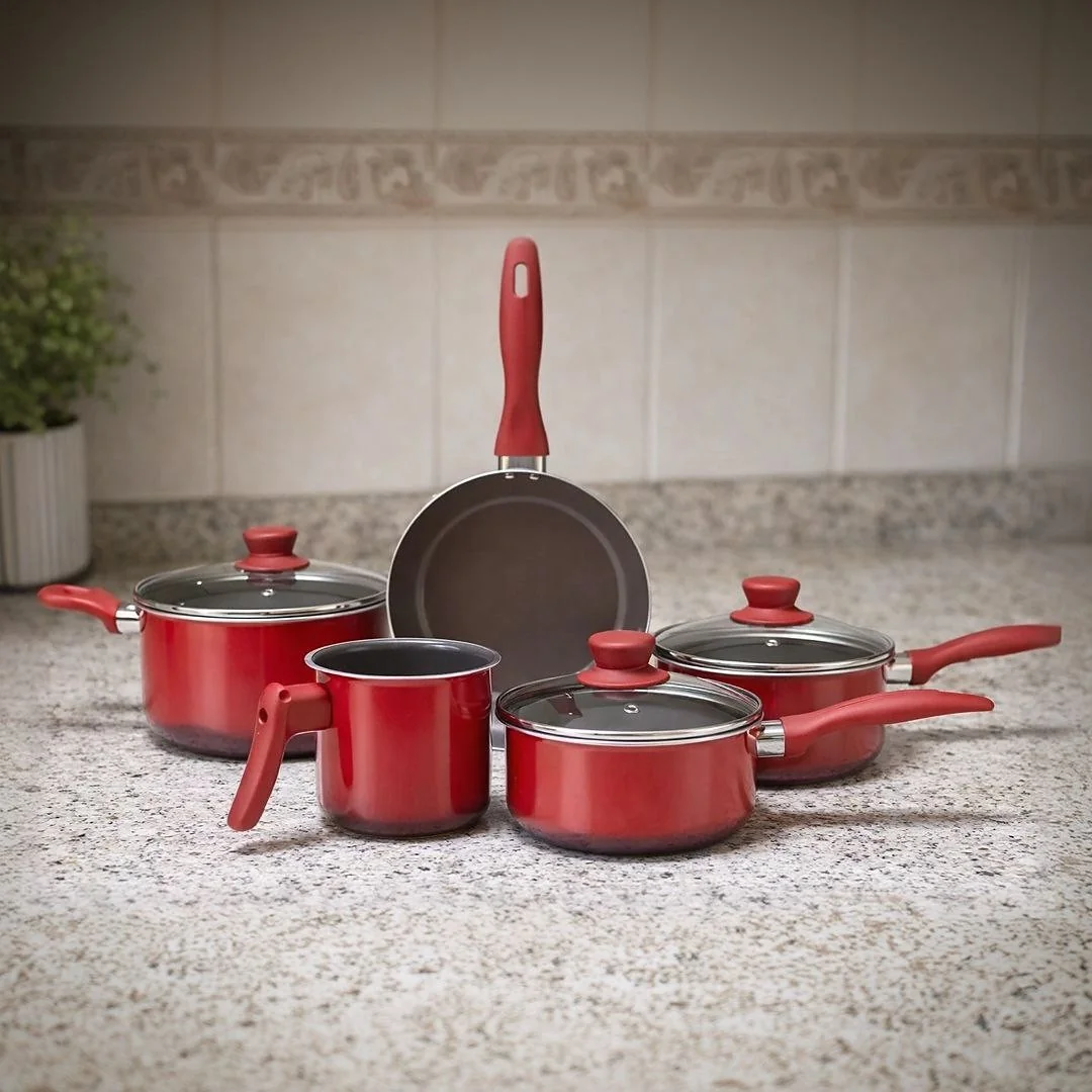 Conjunto De Panelas Ceramic Life Easy Brinox Vermelho 5 Pçs