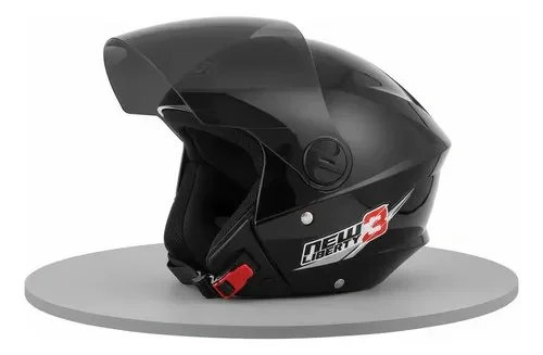 Capacete Pro Tork New Liberty Three Aberto - Cor Preto Brilhante Tamanho 58 Sólido