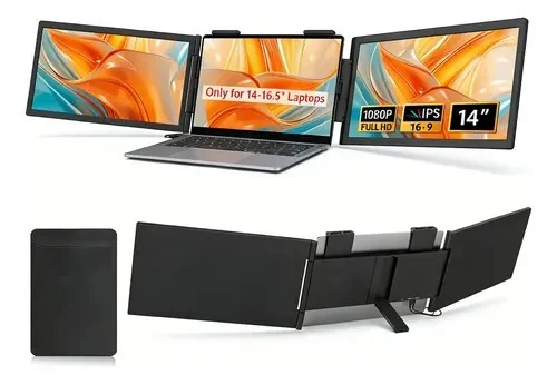 Monitor Portátil 14 Ips Fhd 1080p 3 Monitor Externo Ips Preto 127/220v