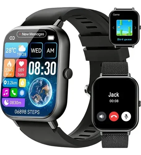 Smartwatch Esportivo Relógio Inteligente Chamadas Bluetooth Preto