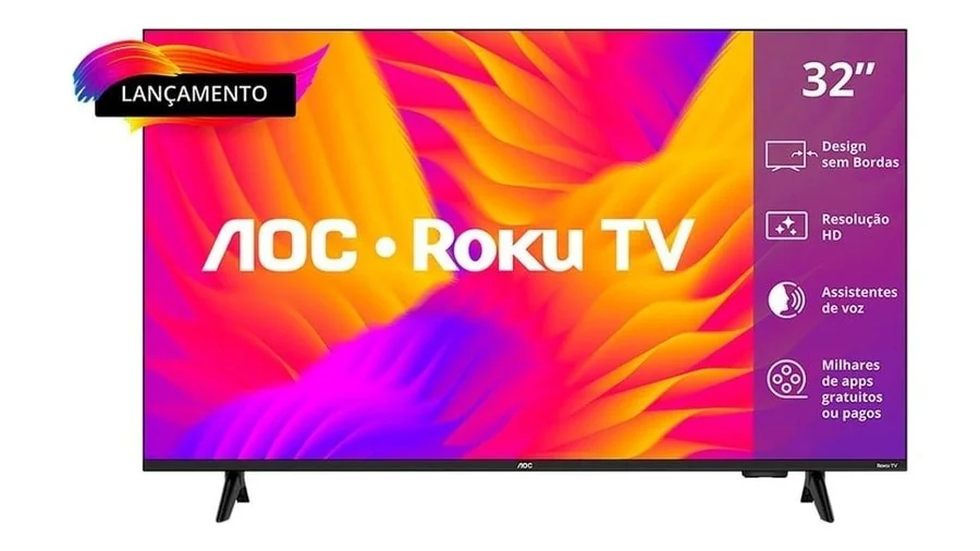 Smart Tv AOC 32" LED HD 32S5155/78G Roku Wifi HDMI Dolby Audio