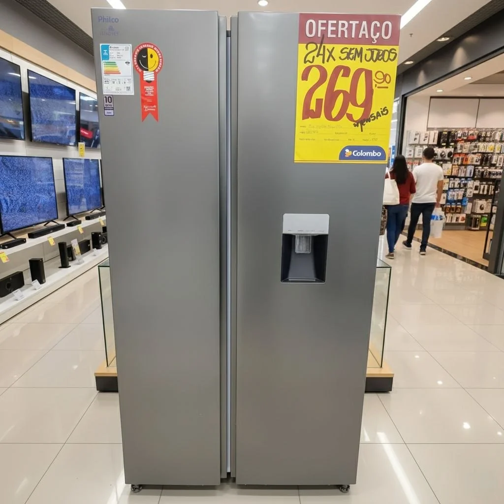 Geladeira Philco Side By Side PRF535ID Eco Inverter 434L Inox 220v