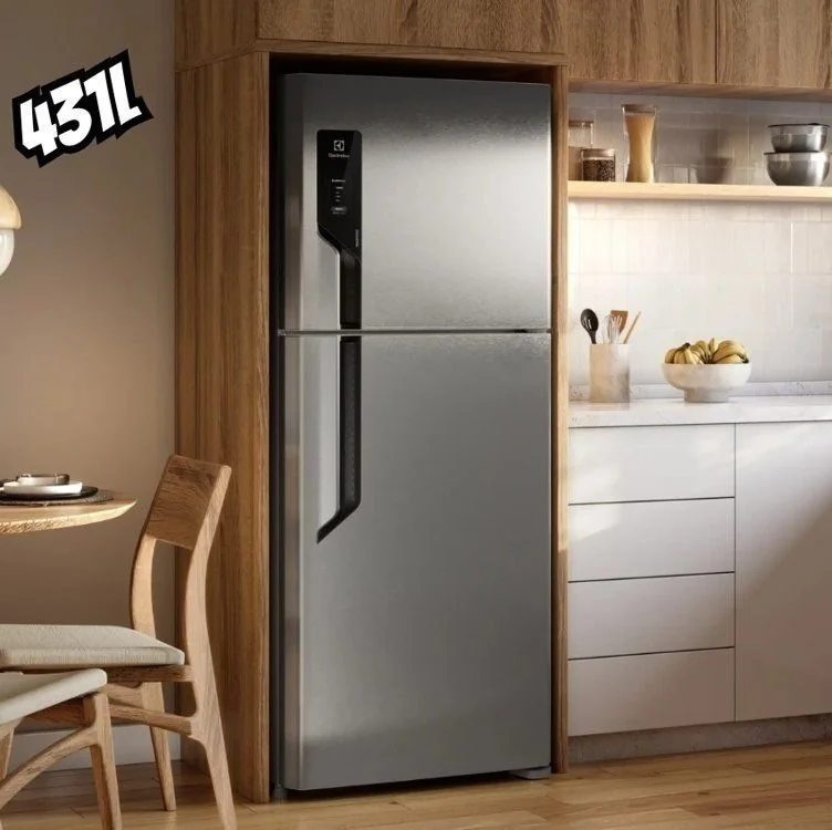 Geladeira Electrolux Frost Free 431L Efficient AutoSense Duplex Inox Look (TF70S) 127V