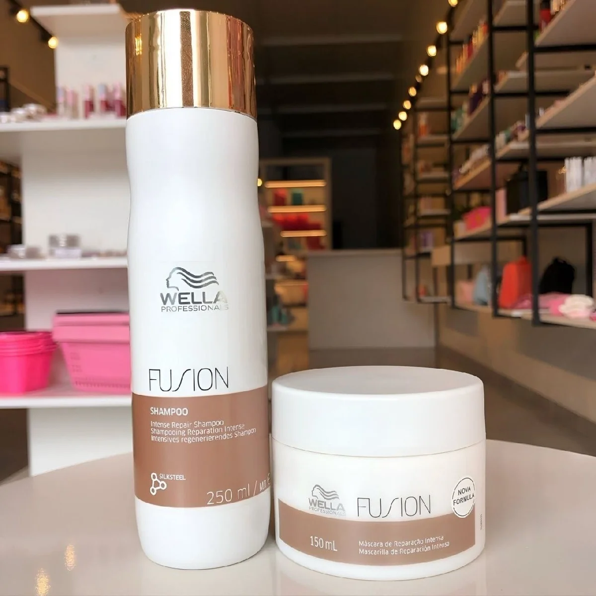 Kit Shampoo 250ml E Máscara 150ml Fusion Intense Repair Wella Professional