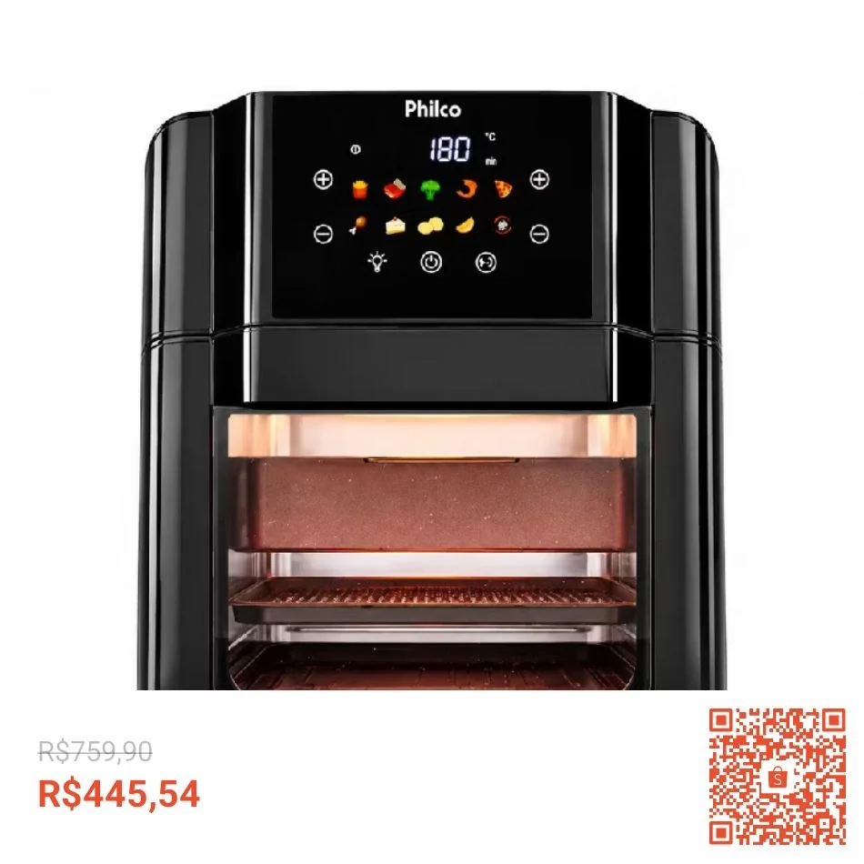Air Fryer Fritadeira 15l 10 Funções 1900w Paf15c 127v Philco