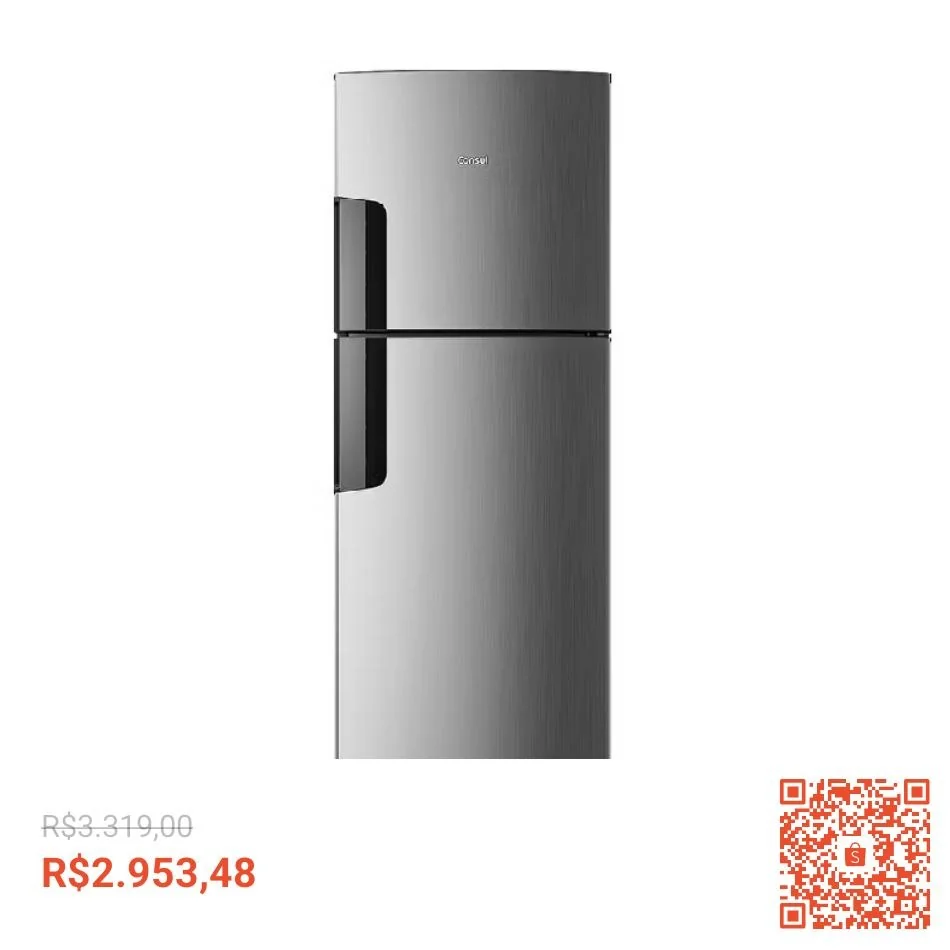 Geladeira Frost Free Duplex Consul 377 Litros Inox - CRM44MK