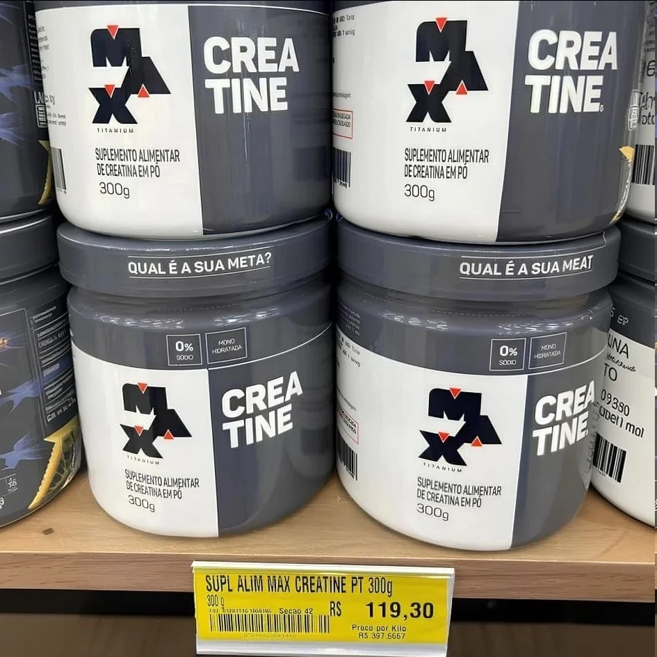 Kit 2x Creatina 300g Max Titanium Monohidratada Em Pó Sem Sabor