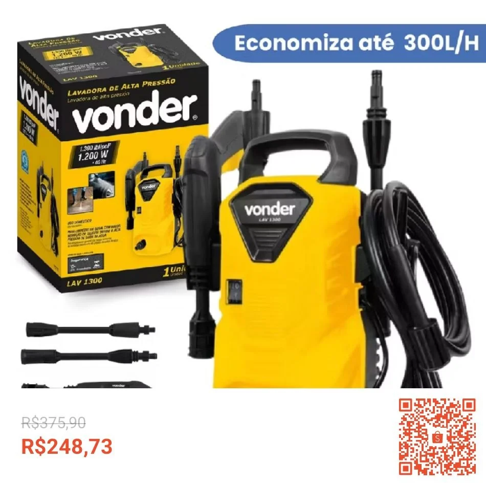 Lavadora De Alta Pressão Lav1300 Libras Vonder 1.300lbf
