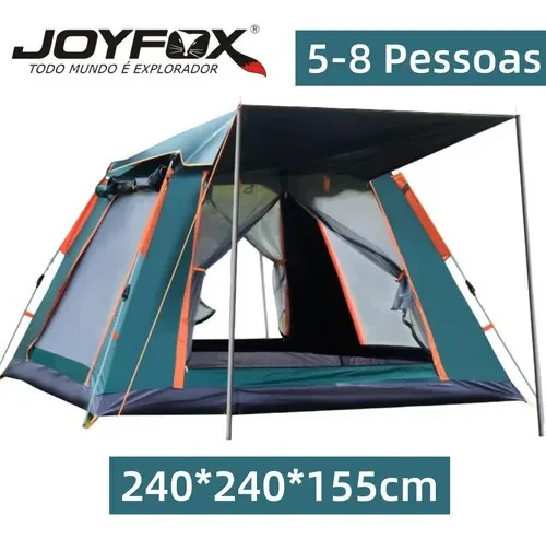 Barraca Automática Joyfox Camping 5-8 Pessoas Impermeável Upf 50+ Verde Verde-musgo