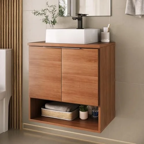 Gabinete Banheiro POP 60cm (armario + cuba) (Madeirado Inteiro)