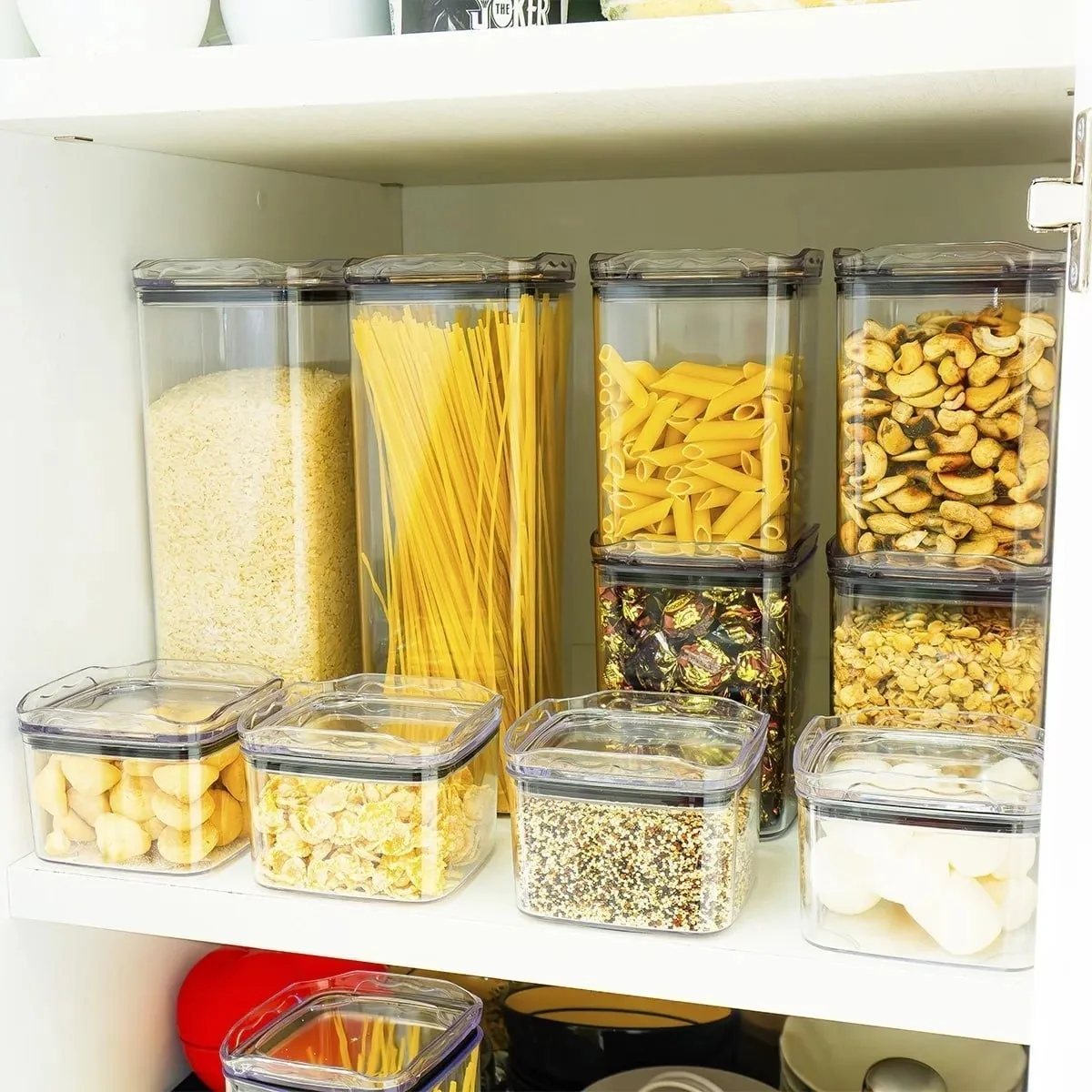 Kit 10 Organizadores Pote Hermético Empilhável Em Acrílico