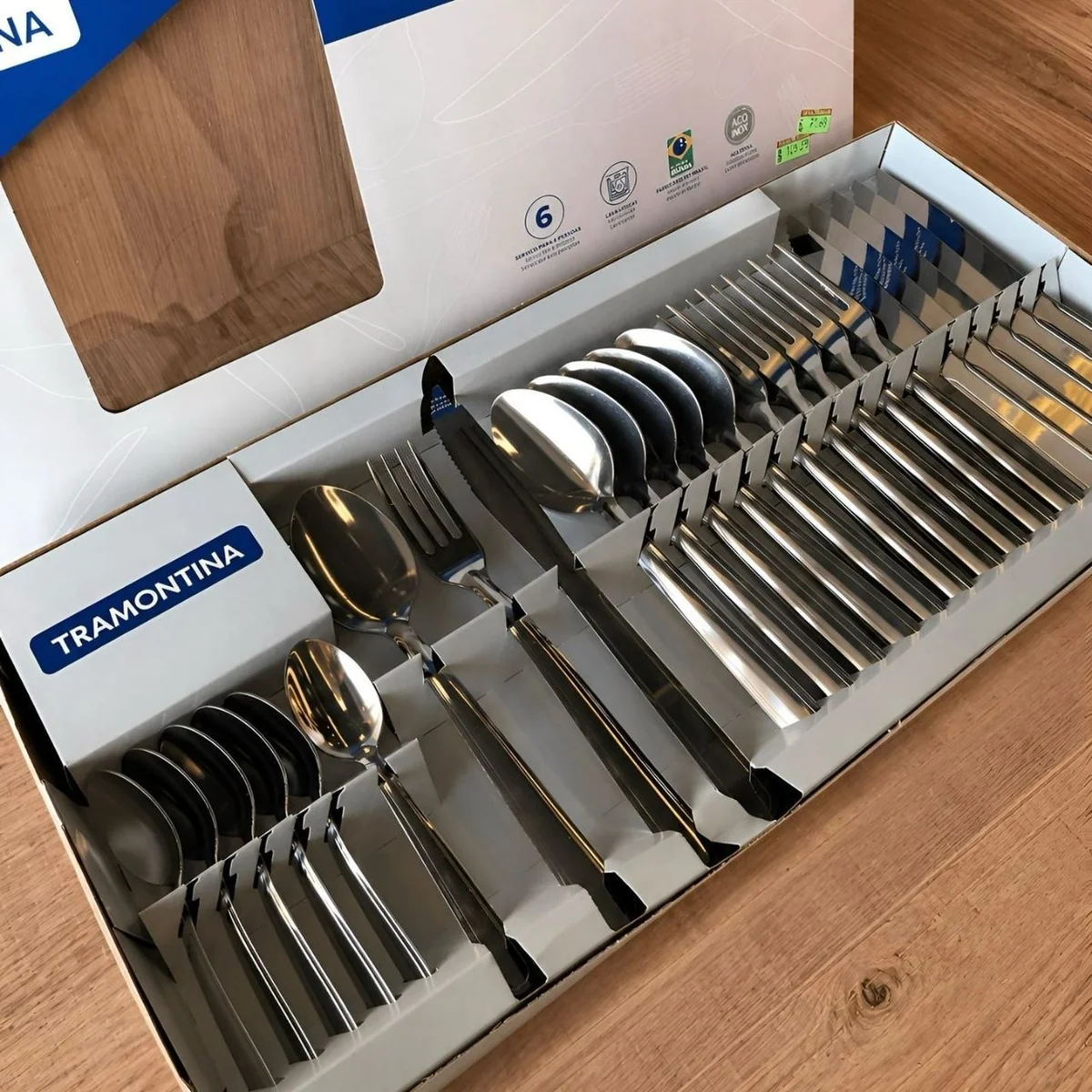 Faqueiro 24 Peças Luxo Jogo Talheres Em Aço Inox Tramontina Inox