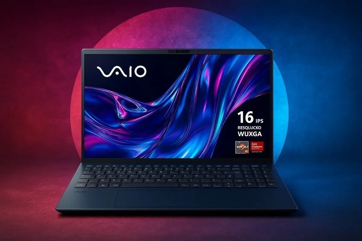 Notebook VAIO FE16 AMD Ryzen 7-5825U Linux 16GB RAM 256GB SSD 16" IPS WUXGA Antirreflexo - Cinza
