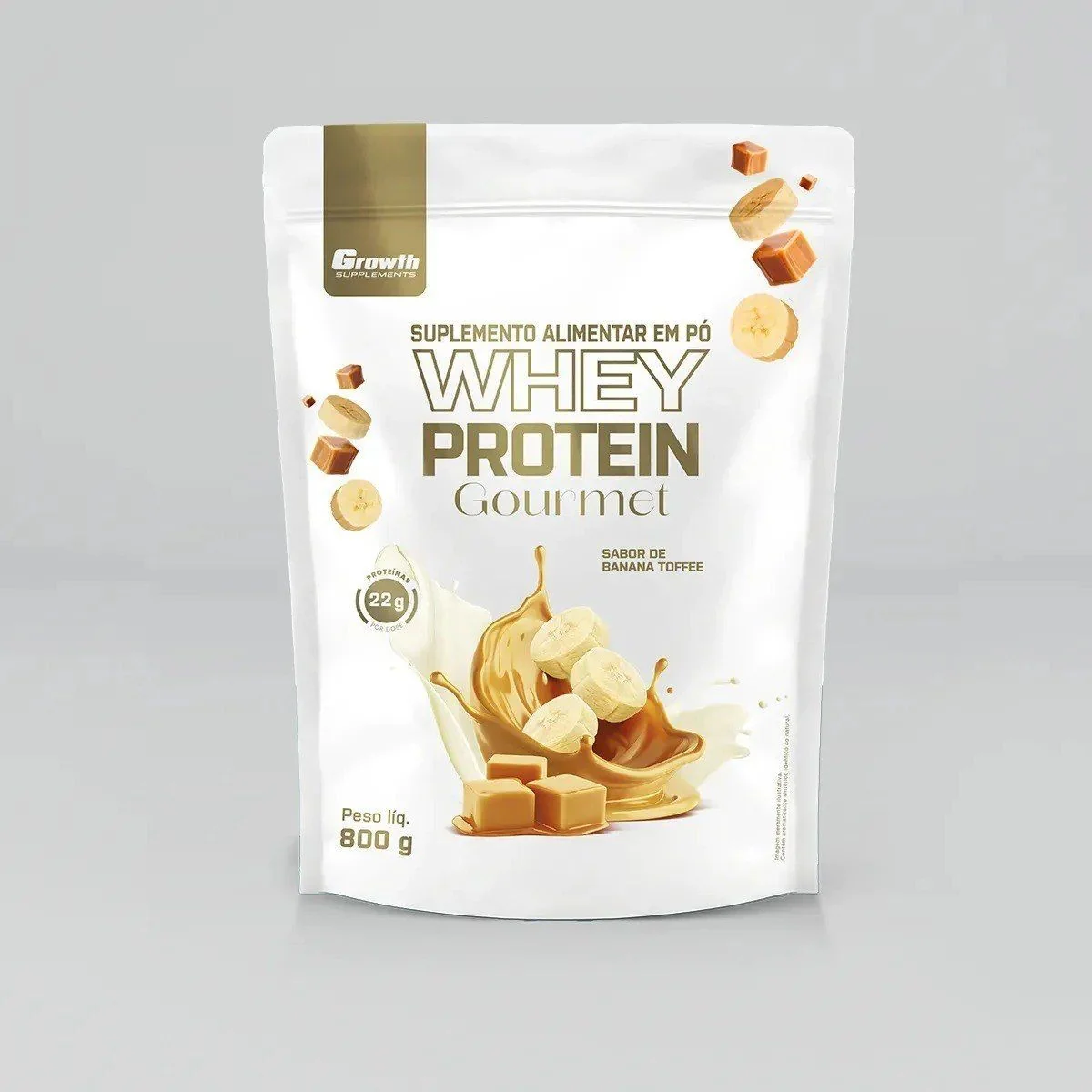 Whey Protein Gourmet 800g Growth Supplements - Banana Toffee Mercado Livre
