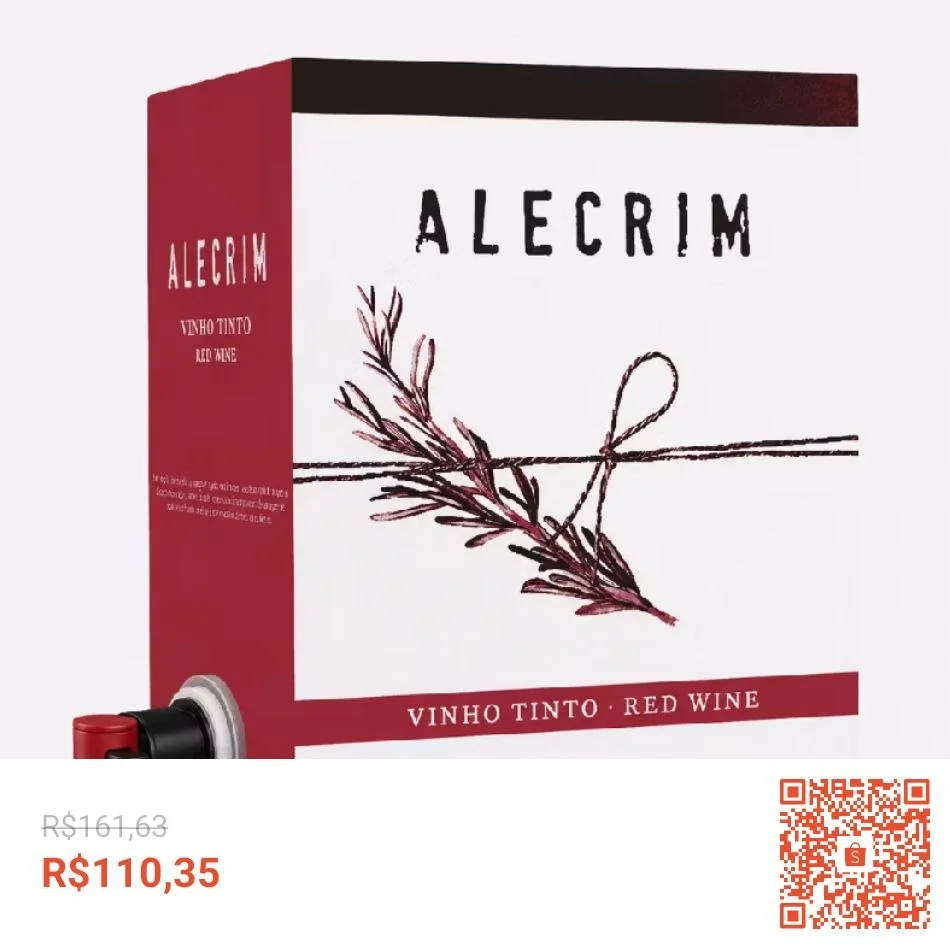 VINHO 5L PORTUGUES ALECRIM TINTO Bag in Box C/ Torneira Ideal Festas