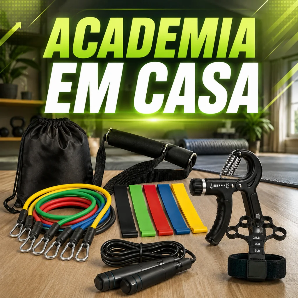 Kit Treino Academia Casa Completo Elástico Extensor Mini Band Corda Pular Hand Grip Força Funcional Shopee