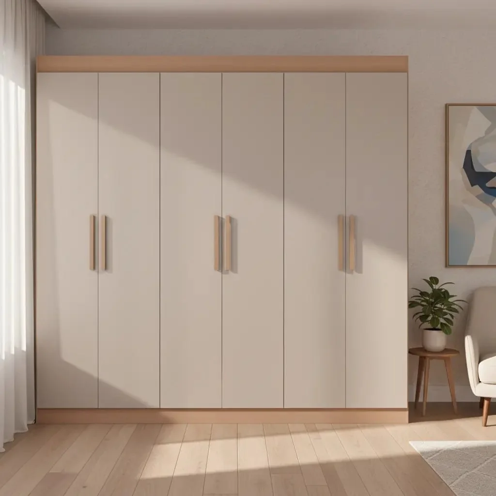 Guarda-roupa Casal Bartira Ville Com 6 Portas E 2 Gavetas Cor Avelã Com Cappuccino