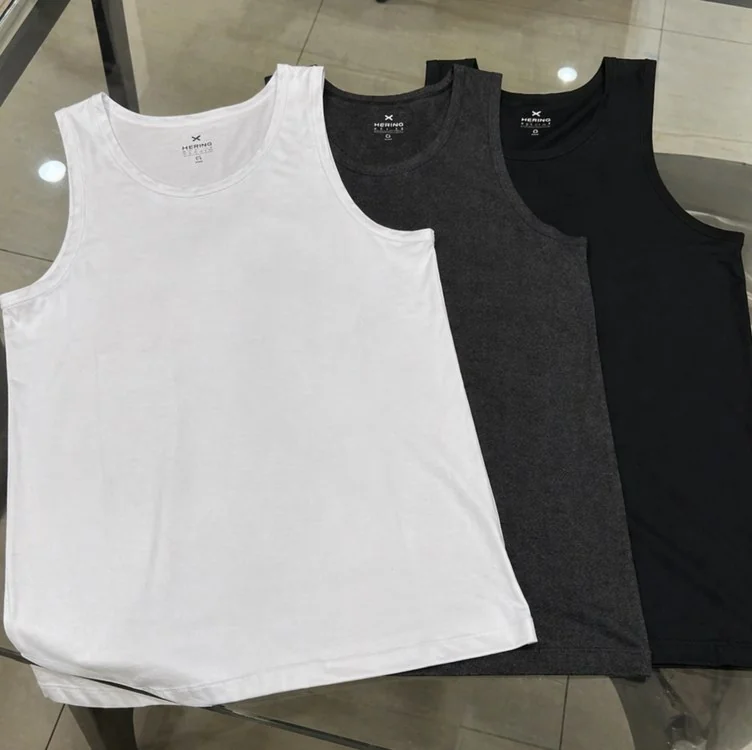 Kit Com 3 Regatas Masculinas Básicas Slim Hering Mercado Livre