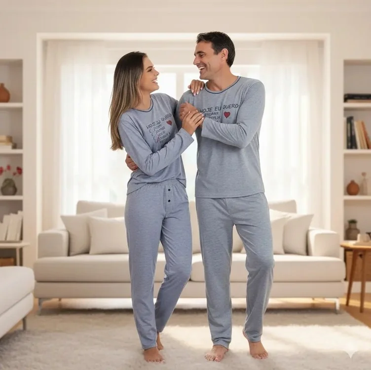 Kit Pijama Casal De Frio Namorados Feminino Masculino Mercado Livre