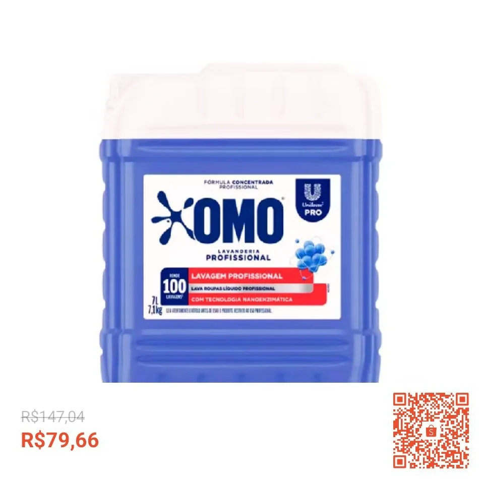 Lava Roupas Lavanderia Pro Líquido 7L Omo