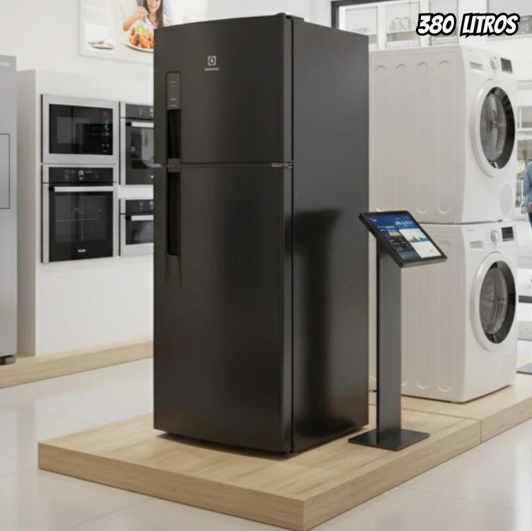Electrolux Geladeira 380L Frost Free AutoSense Inverter Black Inox Look 2 Portas Degelo Automático - IF41B