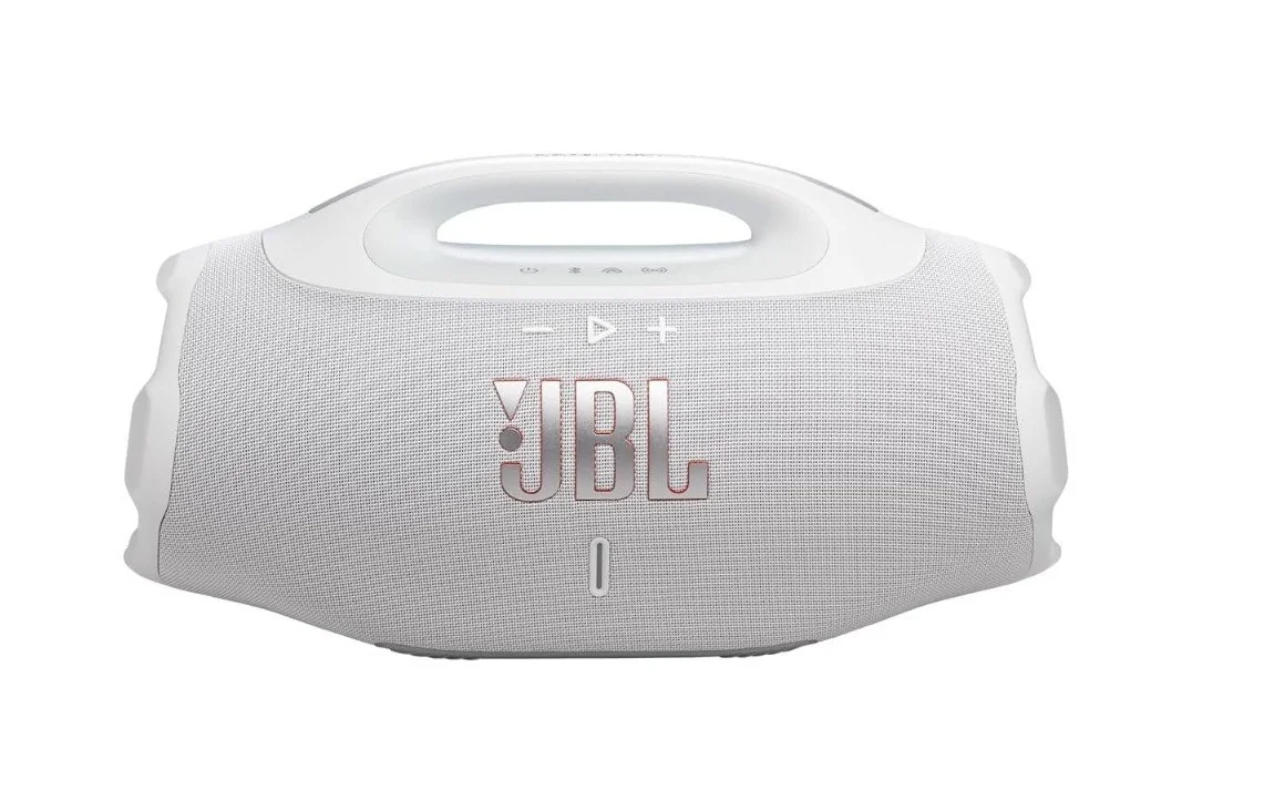 Caixa de Som JBL Boombox 4 Bluetooth, Branca | Som JBL Pro, AI Sound Boost, Graves Personalizáveis, Bateria de até 34h, IP68, Áudio Lossless