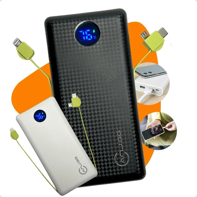Carregador Portátil Turbo 20000mah Power Bank Universal Com Indicador De Bateria Original Shopee