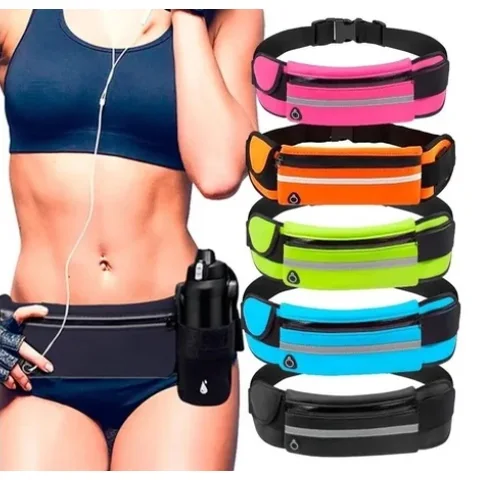 Pochete Esportiva Fitness Ajustável Saída Para Fone Academia Caminhada Shopee