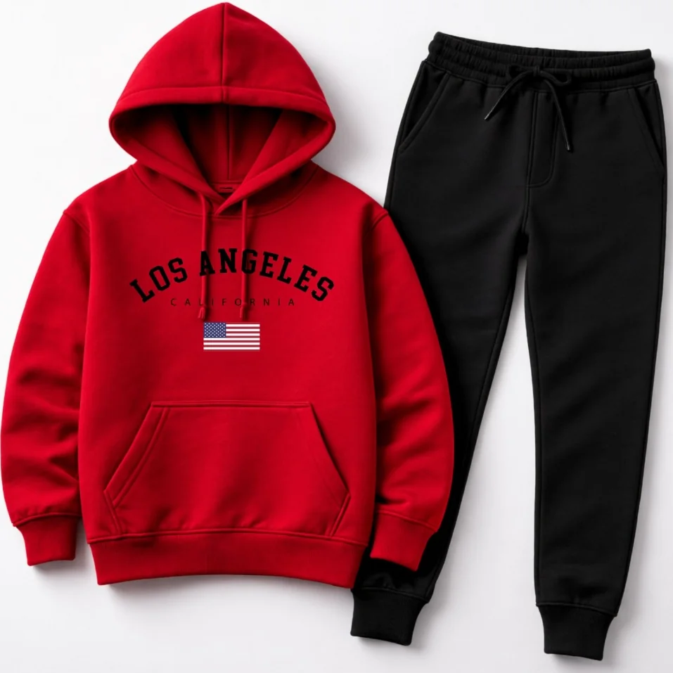 Conjunto Moletom Infantil PREMIUM Flanelado Moletom e Calça Estampado Los Angeles Quentinho Confortável Shopee