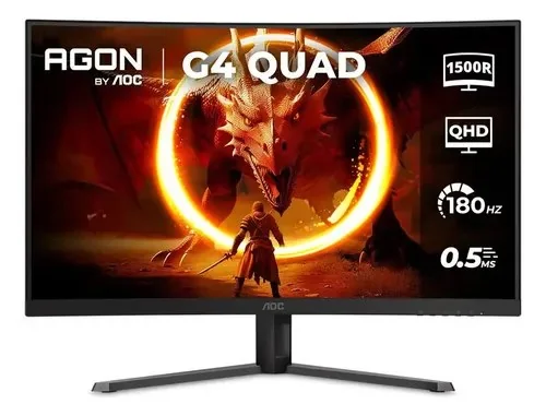 Monitor Gamer Curvo 32 Led Aoc Agon Cq32g4e/57 Qhd 180hz Preto 127/220v