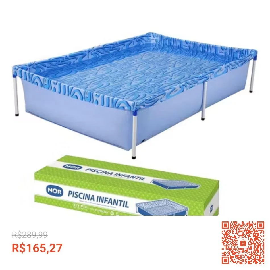 Piscina Retangular INFANTIL Pequena 1000 Litros Portátil - Mor
