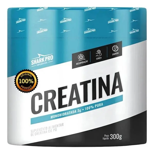 Creatina Shark Pro 300g 100% Pura Mercado Livre