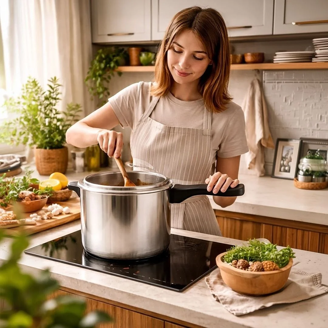Panela De Pressão 10 Litros Alumínio Polida Grande Segura Reforçada Inmetro Prateado