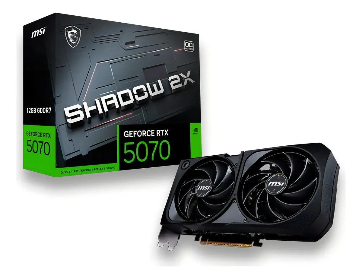 Placa de vídeo NV RTX5070 12GB G7 192bits S 2x OC MSI Mercado Livre